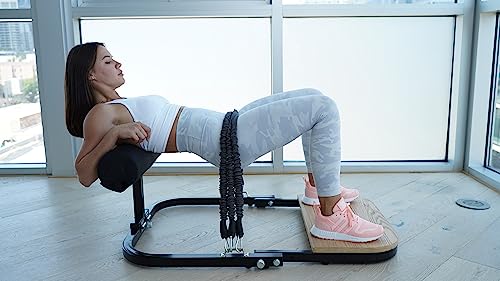 Hip Thrust Machine for High Resistance Glute Training - Home Gym Workout - Comes with 45, 90, and 135 Lbs of Resistance - color: Black