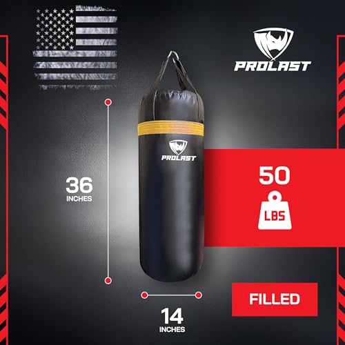 Punching Bag for Experienced and Beginners, Boxing, MMA, Martial Arts, Muay Thai Training Equipment, Hanging, 3ft, 50 lbs, Rhino Logo - color: Yellow, size: Filled