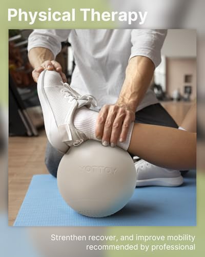 YOTTOY Small Exercise Ball，9-inch Extra-Thick Pilates Ball with Anti-Burst Technology for Stability, Ideal for Yoga, Pilates, Physical Therapy & Home Workouts - color: White