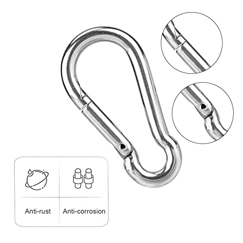 Hanging Chair Chain Set of 2 Stainless Steel Heavy Duty Hanging Kits with 4 Carabiners Hammock Chair Hardware for Indoor Outdoor Playground Hanging Chair Hammock Chair Punching Bags - 23.62" | Heavy Duty Hanging Kits with 4 Carabiners Hammock Chair Hardwa