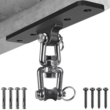 SELEWARE Boxing Punching Bag Hanger, Heavy Bag Bracket - color: 360° Swivel Hanger
