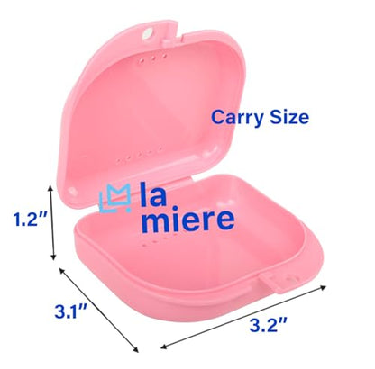 LA MIERE Retainer Case, Slim Aligner Case with Vent Holes, Compatible with Invisalign, Mouth Guard Case, Cute Retainer Case, Black - color: Black