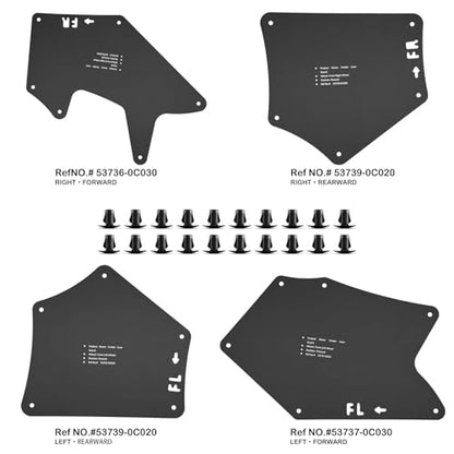 Toyota Tundra Fender Liner Splash Guard | OE Replacement Splash Shields, Compatible with Toyota Tundra Sequoia 2007-2020, Front & Rear 4-Pc Set, Durable PVC Material - color: for Tundra Sequoia 2007-2020