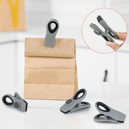 Chip Clips, Magnetic Bag Clips with Air Tight Seal for Food Storage, 12 Pieces (Gray) - color: 12pcs Gray