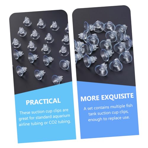 Cabilock 18pcs Fish Tank Hose Holder Clips with Rubber Suction Cups, Aquarium Airline Tube Clips for Air Pump Accessories, Sturdy Aquarium Organizer for Freshwater and Saltwater Tanks