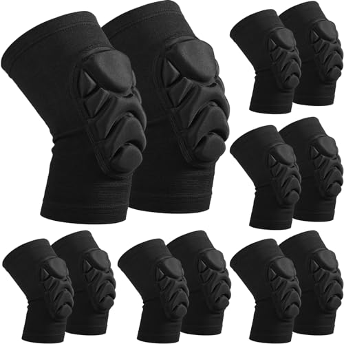 Haysandy 6 Pairs Knee Pads Bulk, Volleyball Breathable Knees Pads with Thick Sponge for Adult Youth Women Men Dancer Sport Training Workout Protector (Black,XL Size) - size: X-Large