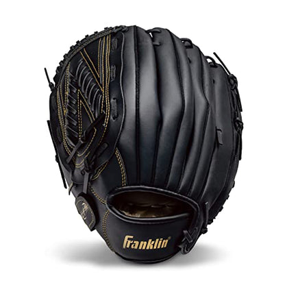 Franklin Sports Field Master Baseball Glove - color: Black/Gold, style: 13" - Basket "V" Web