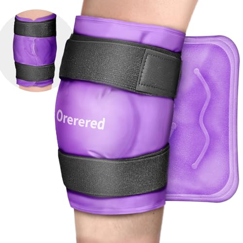 Reusable Cold Ice Packs for Injuries, 3-Piece Set Cold Gel Ice Wrap for Injury Recovery, Alleviate Joint and Muscle Pain (Knee Ice Wrap-Purple) - color: 3pcs-purple