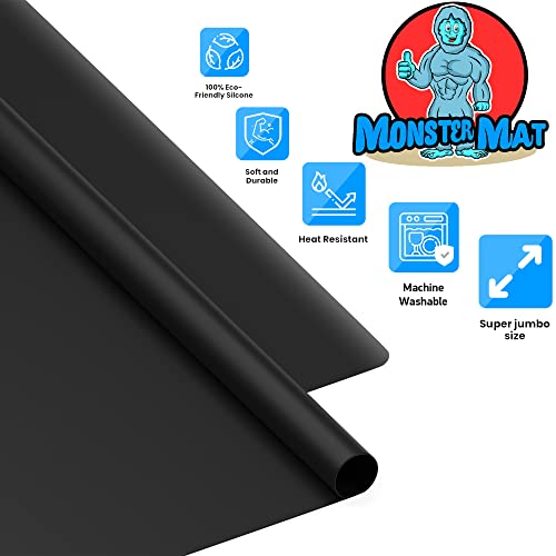 Super Jumbo Silicone Mat 36” x 48” - 3 by 4 Feet. by MonsterMat (Super Jumbo 48 x 36, Black)