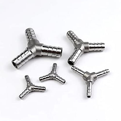 1" Hose Barb Fitting Equal Barbed Y Shaped 3 Way Wye Stainless Steel Tubing Joint Splicer Mender Adapter Union for Oxygen Tubing Pipe Household Fuel Gas Liquid Air with 3pcs Hose Clamps - size: 1 Inch, style: 1 Pcs