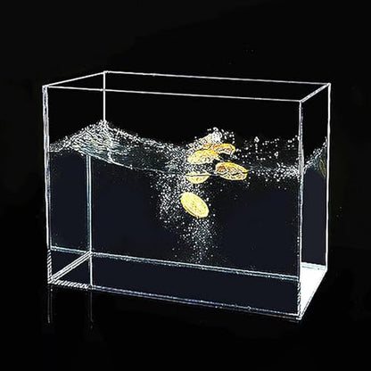 Clear Acrylic Water Tank for Product Photography - Sturdy Display Tray, Underwater Studio Kit Drawer for Organizing Cosmetics & Props (11.8"x11.8"x3.9")