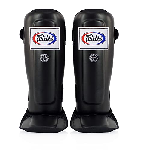 Fairtex SP3 Lightweight Shin Guards, Muay Thai MMA Avoid Shin Splints Gear - color: Black, size: Large