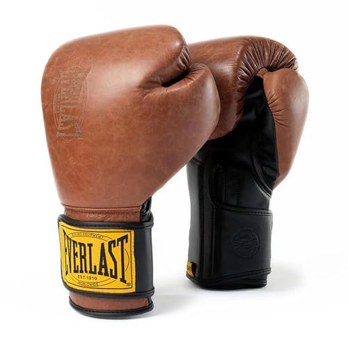 Everlast 1910 Boxing Gloves | Men and Women, Heavy Bag | Brown | 14oz