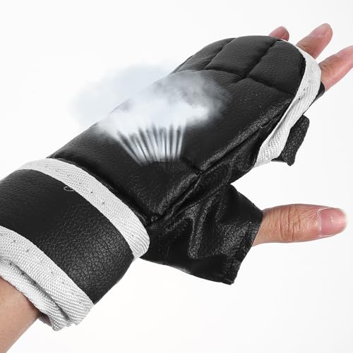 BESPORTBLE Boxing Gloves Wrist Wraps Half-Finger Kickboxing Gloves Breathable Palm for Men and Women Taekwondo Sparring Punching Bag Workout