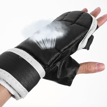 BESPORTBLE Boxing Gloves Wrist Wraps Half-Finger Kickboxing Gloves Breathable Palm for Men and Women Taekwondo Sparring Punching Bag Workout