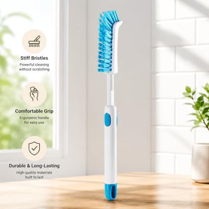Aquarium Cleaning Brush - Blue Fish Tank Scrubber, Retractable Multi-Function Brush for Algae & Dirt, Aquarium Care Tool for Glass Tanks