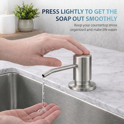 Kitchen Faucet with Soap Dispenser: 304 Stainless Steel Kitchen Sink Faucets with Pull Down Sprayer 3 Modes, Single Handle High Arc Mixer Taps for Sink, RV, Laundry, Bar (Brushed Nickel) - color: Brushed Nickel, style: Contemporary