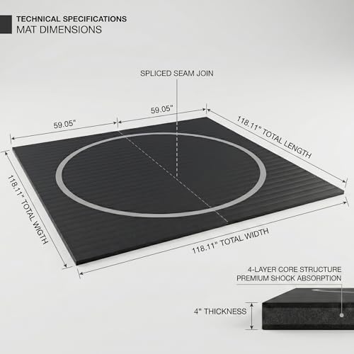 Professional Flexi-Roll Wrestling Mat – High-Density Shock Absorption for BJJ, Judo, MMA & Jiu Jitsu – Portable 1.2-Inch Thick Home Gym Training Flooring for Martial Arts & Yoga - size: 10*10ft-NEW