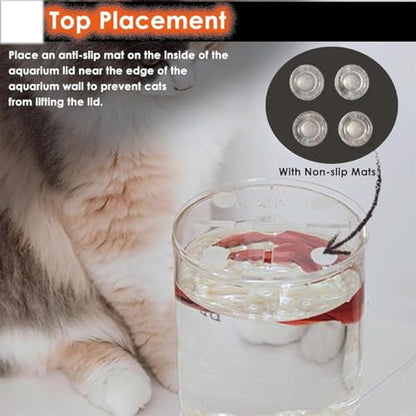 Cat-Proof Acrylic Lid for Round Aquarium - Customizable Anti-Jump Fish Tank Cover with Hinges & Hole, Folding Flip-Top Tank Protector for Pets