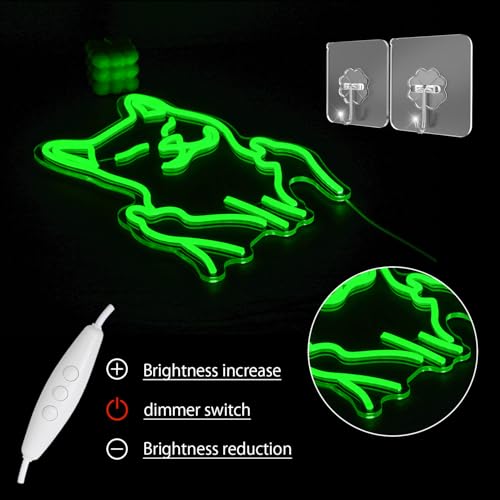 Cat Neon Sign for Wall Decor, USB Powered Cool Cat Neon Light, Funny Green Cat LED Light Up Sign for Birthday New Year Man Cave Teen Party Game Room Decoration - style: Green Cat
