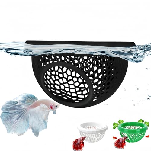 Three-Piece Betta Fish Feeder, Betta Fish Toy, and Shrimp nest Aquarium Floating Hiding Place 3D Printed Material 2.7 x 1.5 inches, Suitable for Small Fish