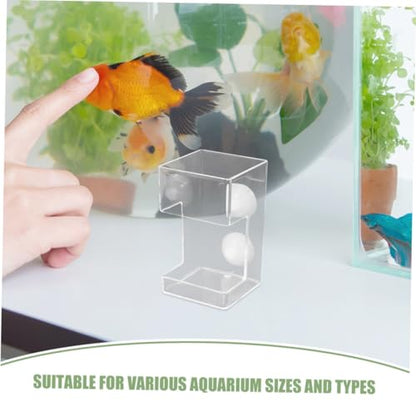 BESPORTBLE Fish Tank Feeding Tube and Food Dispenser with Suction Cup Large Square Aquarium Feeder for Precise Submerged Feeding Anti-Scattering Fish Food Holder for Shrimp and Tropical