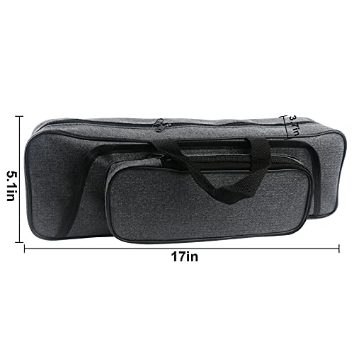Hikary 43CM/17Inch Fishing Rod Case - Portable Folding Fishing Pole Tackle Storage Bag (gray)