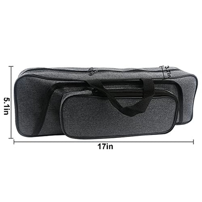 Hikary 43CM/17Inch Fishing Rod Case - Portable Folding Fishing Pole Tackle Storage Bag (gray)