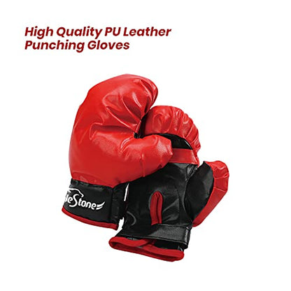 47" Kids Inflatable Punching Bag with Gloves, Boxing Bag Toy for Boy Girl