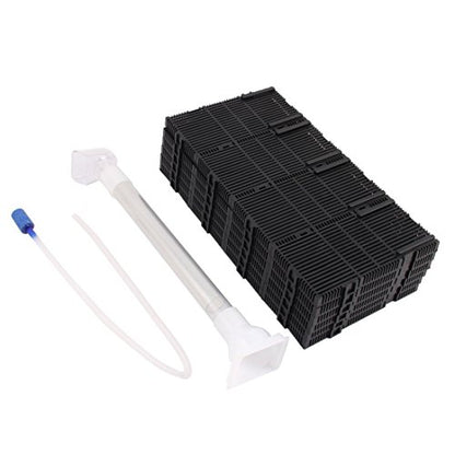 XMHF Aquarium Fish Tank Undergravel Plastic Filter Board Air Tube 28pcs Black