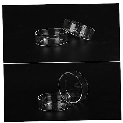 Kisangel 3pcs Round Glass Shrimp Feeding Dish Crystal Shrimp Food Basin for Aquarium Durable Feeder Bowl for Fish and Reptiles Tank Ornament and Supplies - size: Size 1