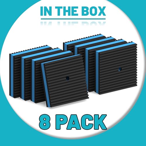 8 Pack Anti Vibration Pads, Heavy Duty Rubber Pads, 4" × 4" × 7/8" Sound Isolation Ribbed Rubber Mats, Vibration Isolation Pads for Outdoor AC Units, Air Compressors, Condenser Unit, HAVC