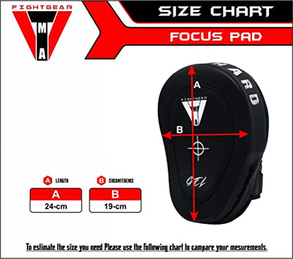 TMA Curved Focus Pads Mitts,Hook and Jab,Punch Bag Kick Boxing Muay Thai MMA US - color: Black