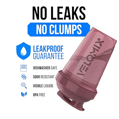 VELOMIX 2 Pack 20oz Protein Shaker Bottle for Protein Mixes, Berry Surf - color: B8) Berry Surf