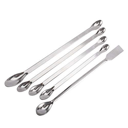 22 Pieces Steel Lab Spatula Micro Scoop Set Tiny Mixing Spatula Laboratory Sampling Spoon for Powders