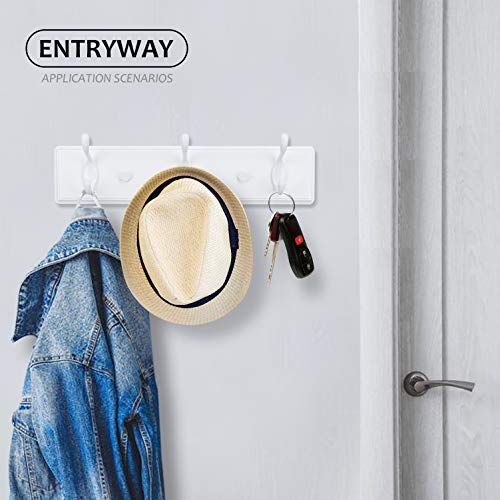 Badiano Heavy Duty Wooden Coat Rack, Wall-Mounted Organizer,14 Inch, White - color: White, size: 3 Hooks