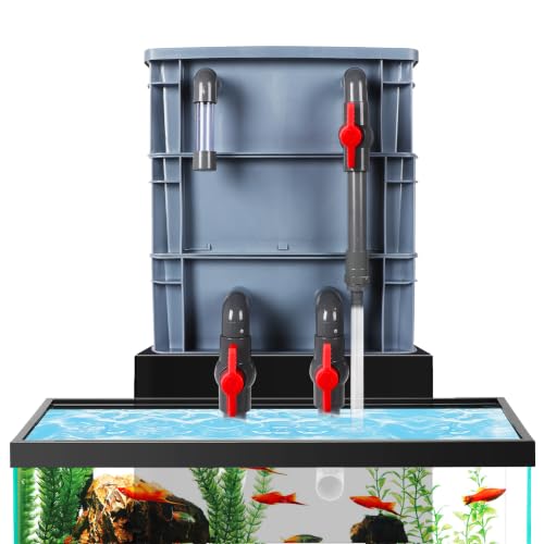 3-Layer Aquarium Filter Box, Fish Tank Filtration & Circulation System for 20–70 Gallon Tanks - size: Large Basic