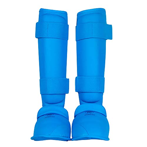 Wesing Karate Shin Instep Guard WKF Karate Shin Pad - color: Blue, size: Medium