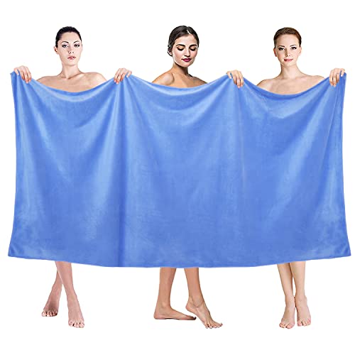 JML Extra Large Bath Sheets Towel, 2 Pack, 40" x 80", Microfiber, Blue - color: Microfiber Blue, size: 2 Pack (40 in x 80 in)