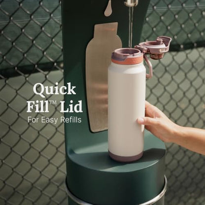 ZULU Powerfill Pro 40oz Stainless Steel Sip or Chug Water Bottle, Sherbert - color: Sherbert, style: 40oz