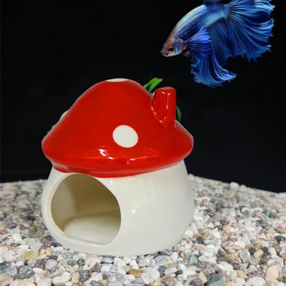 Aquarium Decorated Ceramic Mushroom Houses, Aquarium Fish Holes and Hidden Tanks Decorate Betta Fish hideouts to Rest in