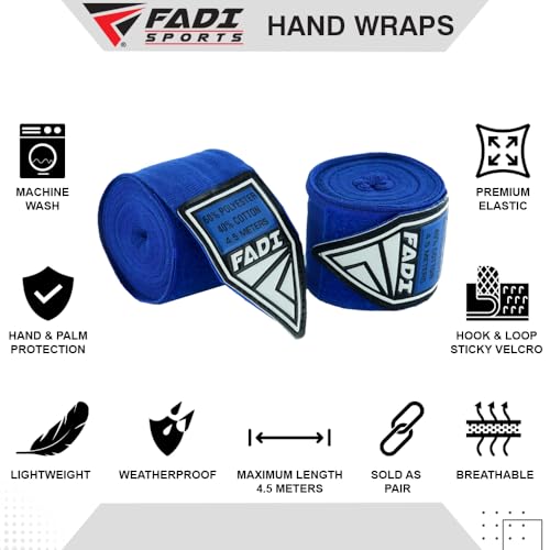 180-Inch Boxing Hand Wraps for Men & Women - Elastic Inner Gloves for Boxing, MMA, Kickboxing, Muay Thai - Pair (Green) - color: Blue