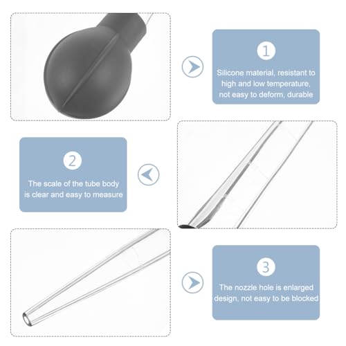 TIDTALEO Large Graduated Pipette with Squeeze Bulb – 100ml Liquid Dropper Measuring Tool for Baking and Kitchen Use Plastic Transfer Pipettes with Measurements