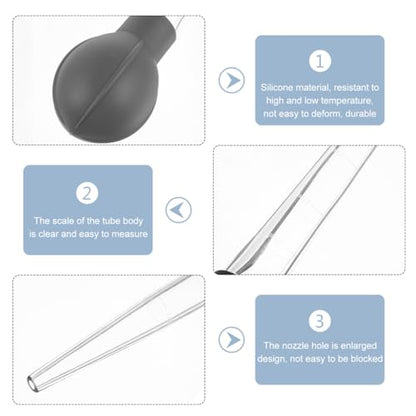 TIDTALEO Large Graduated Pipette with Squeeze Bulb – 100ml Liquid Dropper Measuring Tool for Baking and Kitchen Use Plastic Transfer Pipettes with Measurements