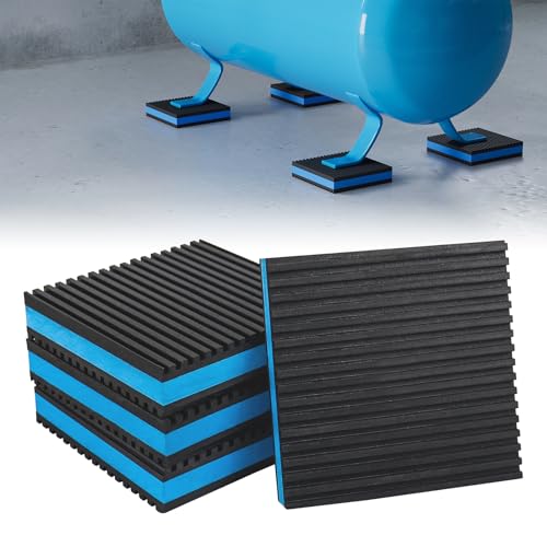 BJADE'S Rubber Anti-Vibration Isolator Pads,4" x 4" x 7/8" with EVA Center,Heavy Duty Vibration Isolation Pads for HVAC,Air Compressor,Air Conditioner,Washer and Dryer,Treadmill - size: 4 x 4 x 7/8in