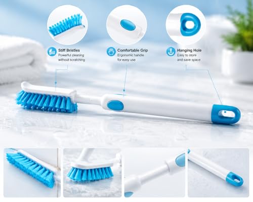 Aquarium Cleaning Brush - Blue Fish Tank Scrubber, Retractable Multi-Function Brush for Algae & Dirt, Aquarium Care Tool for Glass Tanks