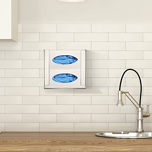 Weysat Wall Mounted Acrylic Glove Box Holder (10.6 W x 10.0 H x 3.5 D) - size: 10.6" W x 10.0" H x 3.5" D