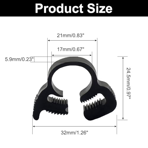 Murtenze 20 Pack Double Gripping Nylon Hose Clamps, Adjustable Plastic Snap Grip Hose Clamps for Connecting Fastening Pipes (12.3-14mm (1/2inch)) - size: 12.3-14mm (1/2inch)-20Pcs