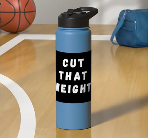 Cut That Weight Combat Sports Tournament Motivation Stainless Steel Insulated Water Bottle - color: Light Blue