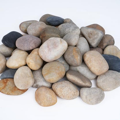 5lbs River Rocks for Landscaping, 2"-3" Decorative Garden Stones for Plants, Flower Pots, Vase, Walkways, Yard, Natural Rocks for Aquarium, Fish Tank - size: 2-3 Inch